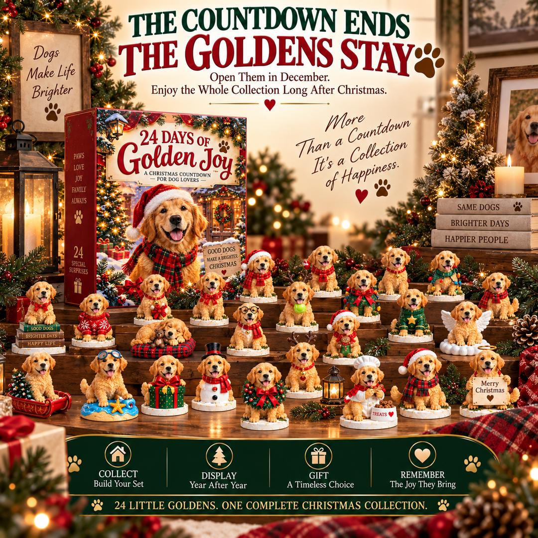 Golden Retriever Advent Calendar with 24 Festive Figurines