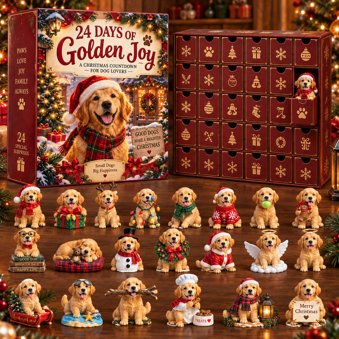 Golden Retriever Advent Calendar with 24 Festive Figurines