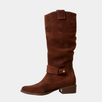 Grace | Women's Buckled Suede Knee High Boots