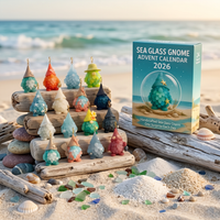 Handcrafted Gnome Advent Calendar with Sea Glass Charms