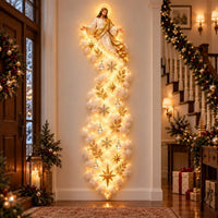 Illuminated Christmas Wall Decorations with Glowing Cloud Trail