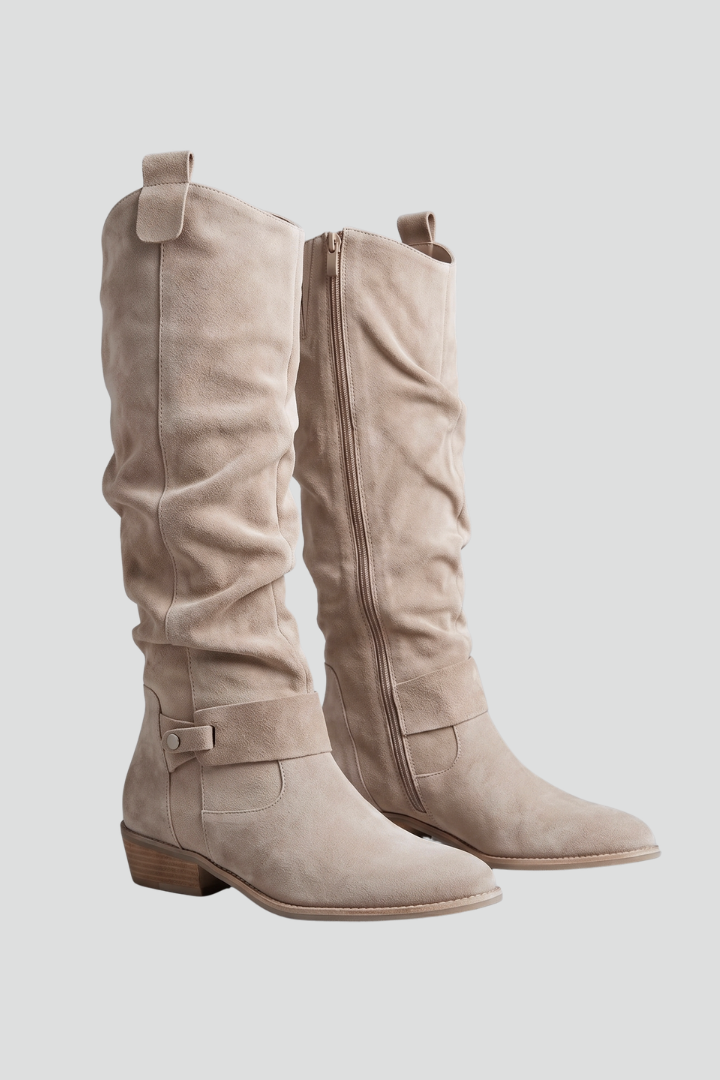 Jessica | Women's Knee High Suede Zip Boots
