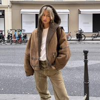 Jessica | Women's Suede Teddy Lined Duffle Coat