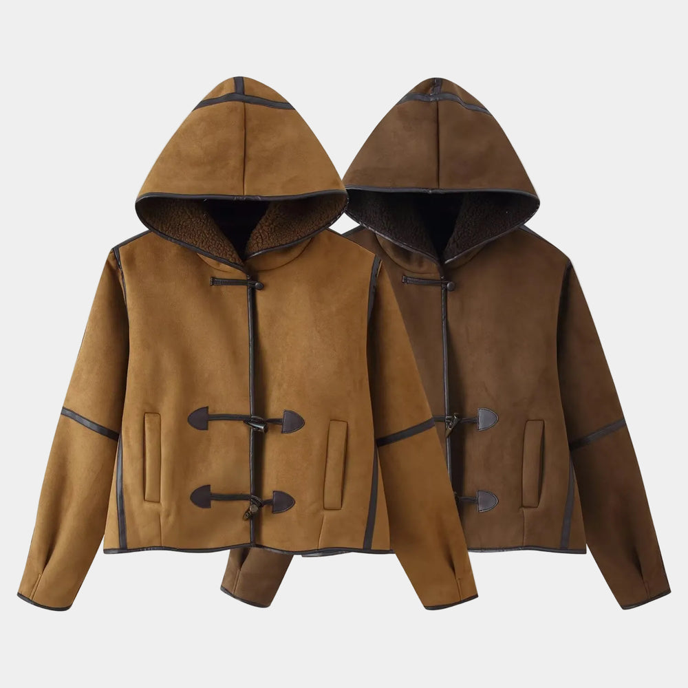 Jessica | Women's Suede Teddy Lined Duffle Coat
