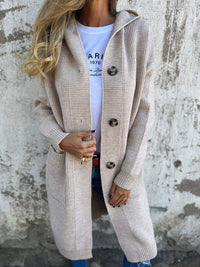 Katie | Women's Cozy Hooded Button-Up Cardigan