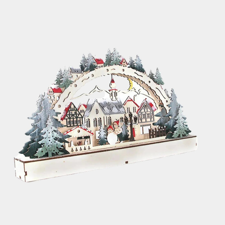 Wooden Advent Calendar Light-Up Display
