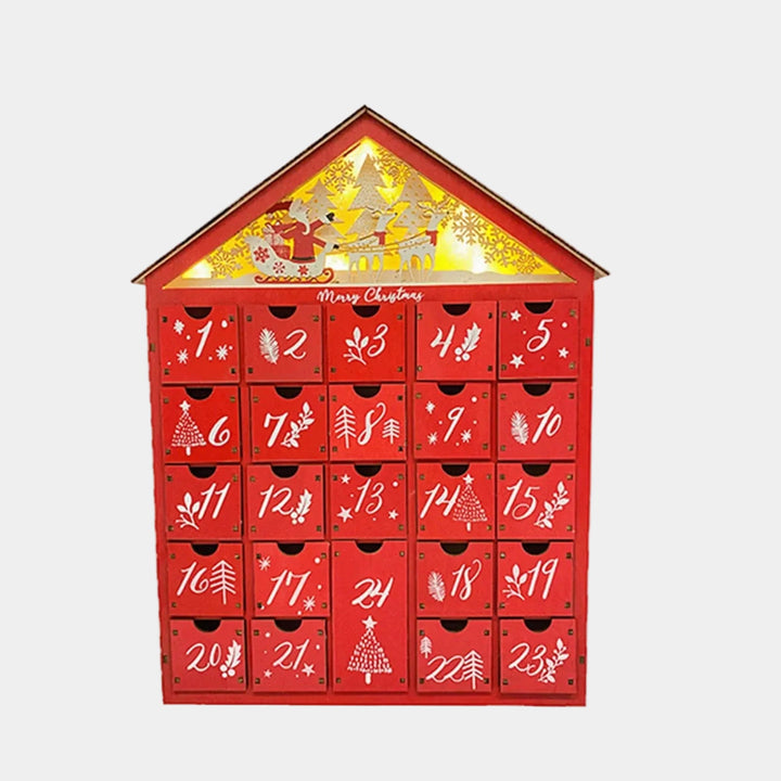 Wooden Advent Calendar Light-Up Display