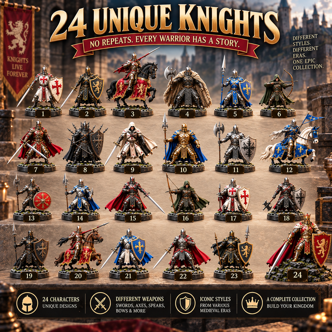 Knight Advent Calendar - 24 Unique Medieval Warrior Figurines
