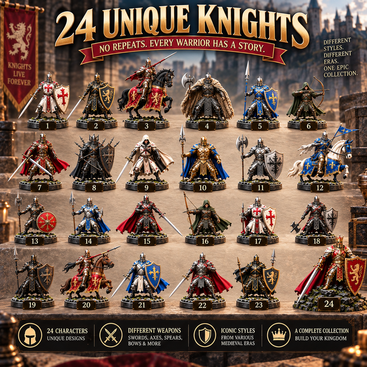 Knight Advent Calendar - 24 Unique Medieval Warrior Figurines