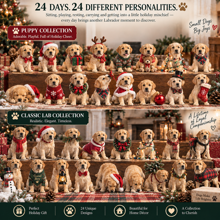 Labrador Advent Calendar - 24 Days Christmas Collectible Figurines