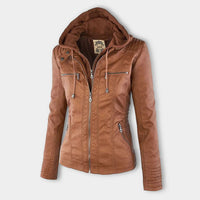 Lola | Women's Classic Hooded Leather Jacket
