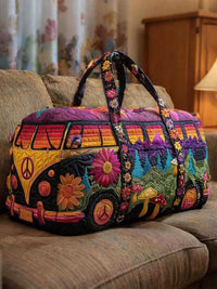 Vibrant Quilted Travel Duffle Bag