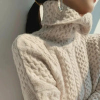 Avela | Women's Braided Turtleneck Sweater