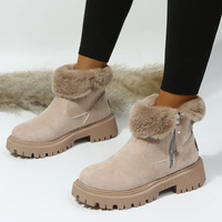 Mena | Women's Suede Faux Fur Ankle Boots