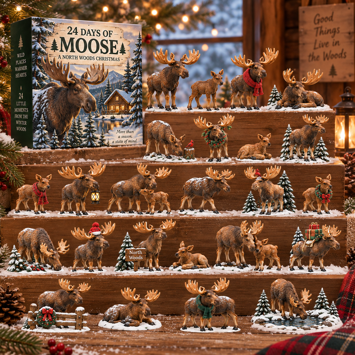 Moose Advent Calendar with 24 Collectible Winter Figurines
