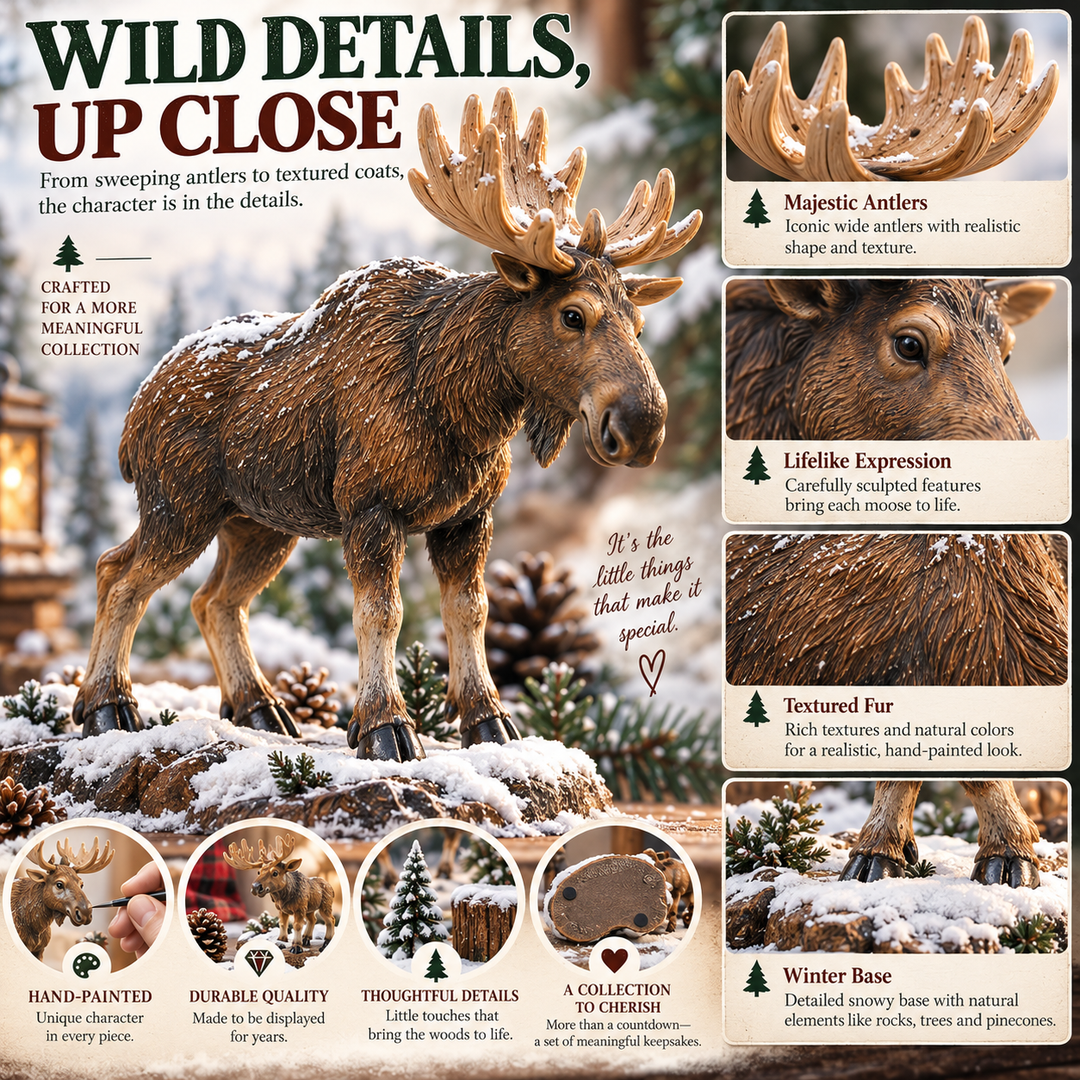 Moose Advent Calendar with 24 Collectible Winter Figurines