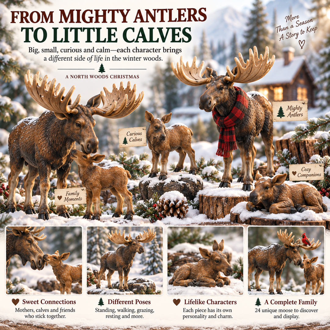 Moose Advent Calendar with 24 Collectible Winter Figurines