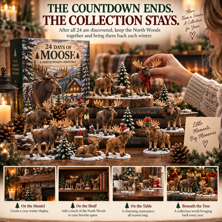 Moose Advent Calendar with 24 Collectible Winter Figurines