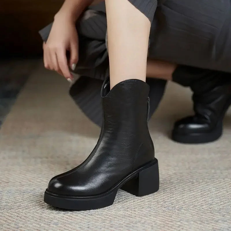 Natalie | Women's Block Heel Platform Ankle Boots