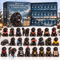 Newfoundland Dog Advent Calendar with 24 Collectible Figurines