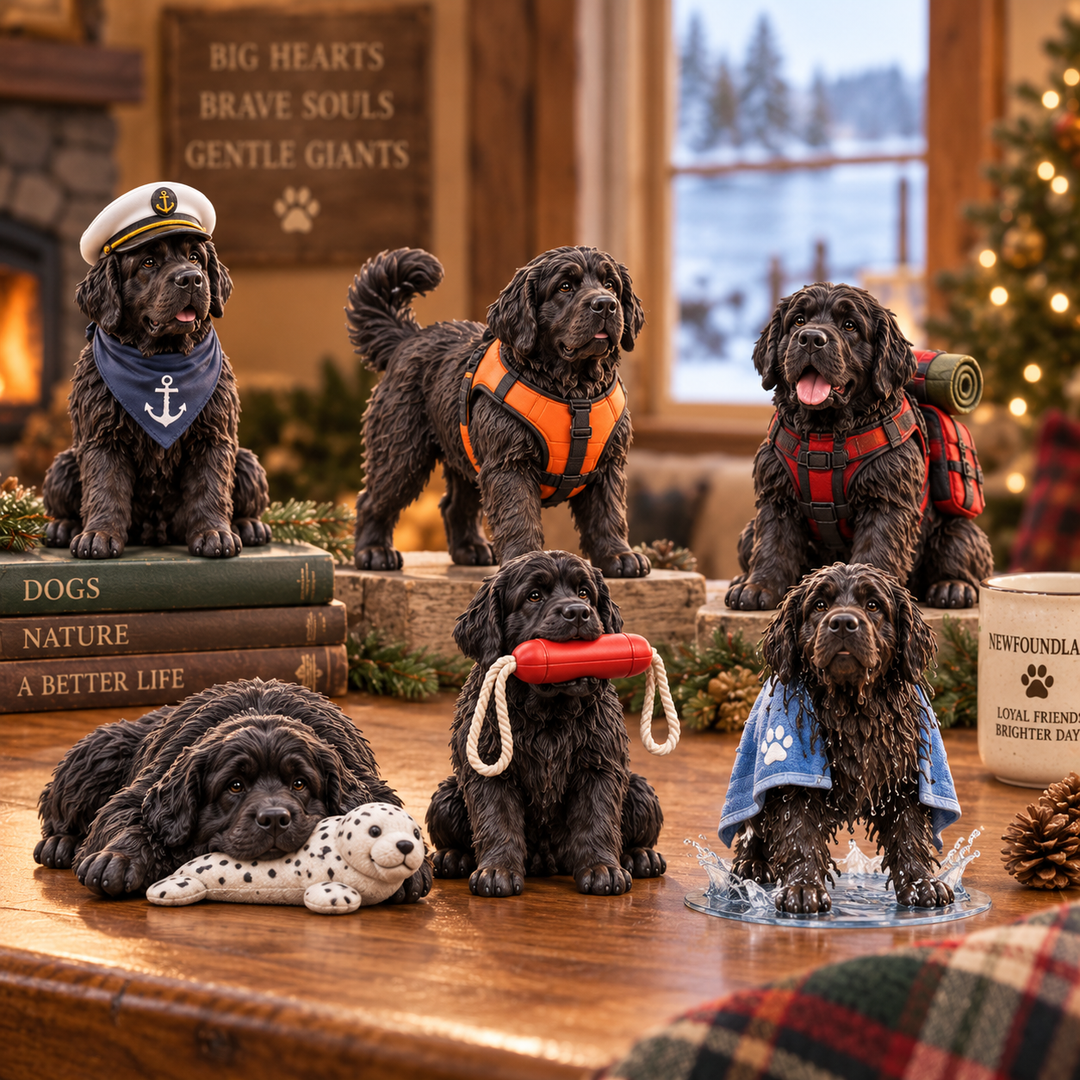 Newfoundland Dog Advent Calendar with 24 Collectible Figurines