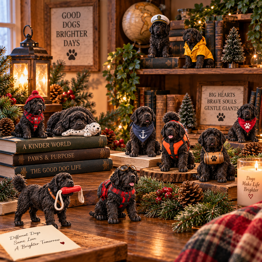 Newfoundland Dog Advent Calendar with 24 Collectible Figurines