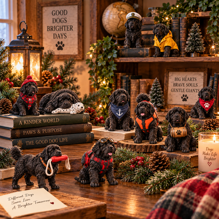 Newfoundland Dog Advent Calendar with 24 Collectible Figurines