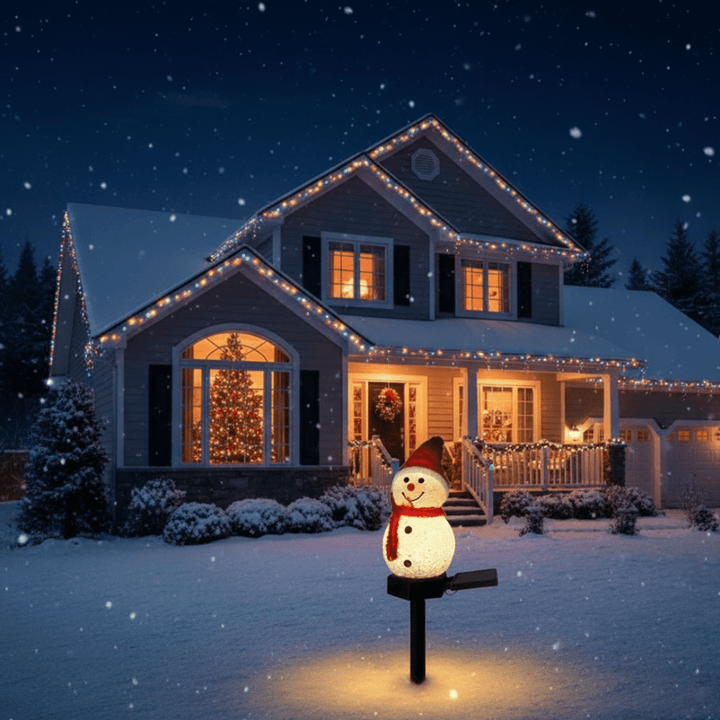 Outdoor Christmas Lights Solar Snowman Stake