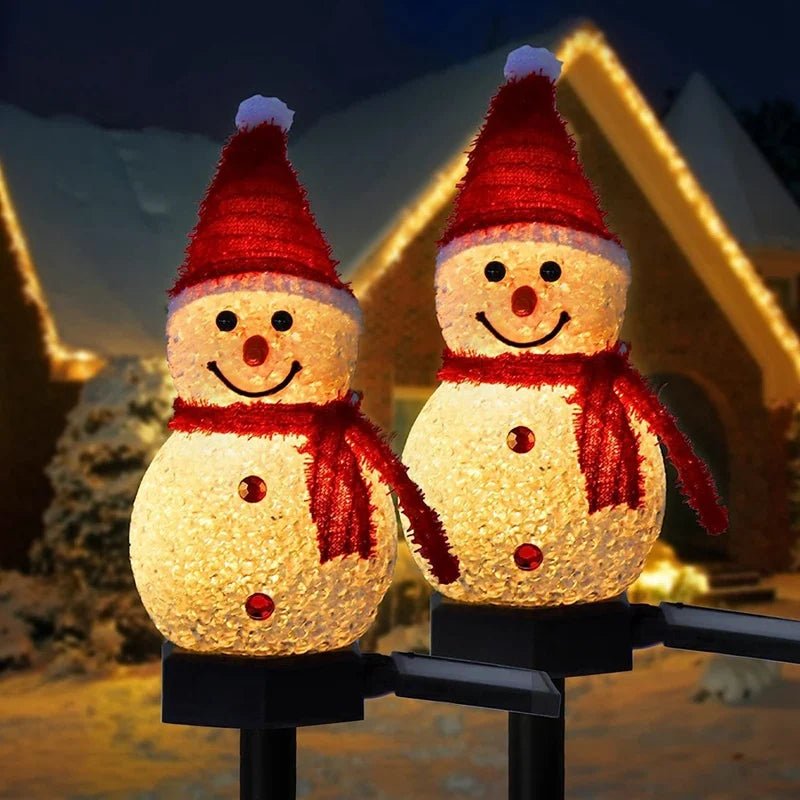 Outdoor Christmas Lights Solar Snowman Stake