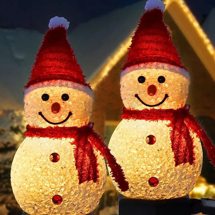 Outdoor Christmas Lights Solar Snowman Stake