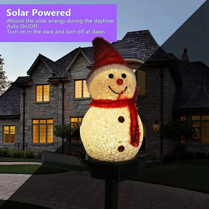 Outdoor Christmas Lights Solar Snowman Stake