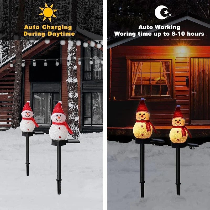 Outdoor Christmas Lights Solar Snowman Stake