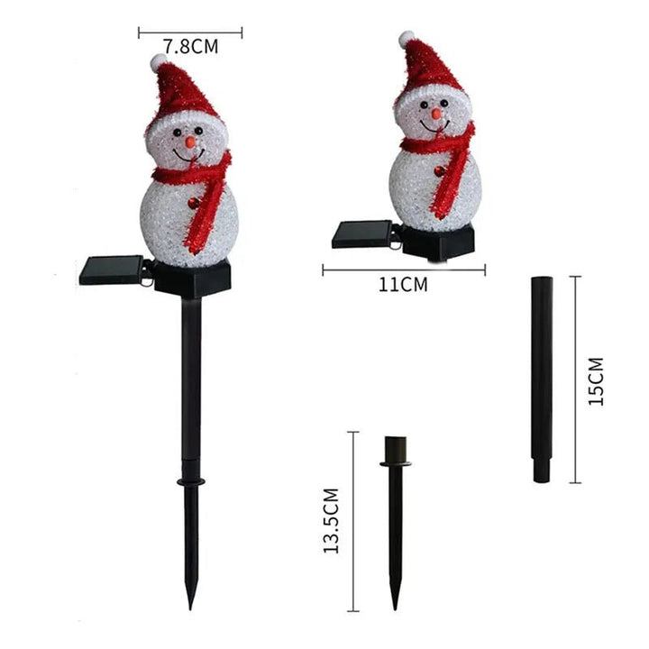 Outdoor Christmas Lights Solar Snowman Stake