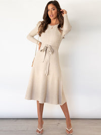 Paule | Women's Cable Knit Midi Sweater Dress
