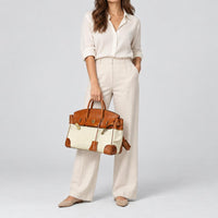 Women's Colour-Block Small Tote Bag
