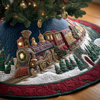 Festive Steam Train Christmas Tree Skirt