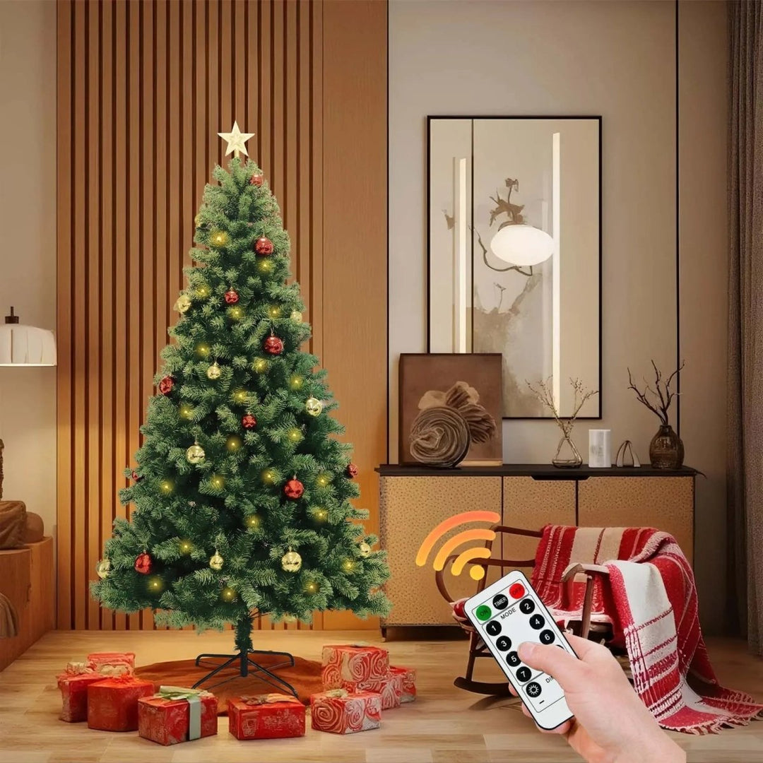 Pre Lit Artificial Christmas Tree with Remote Control LED Lights