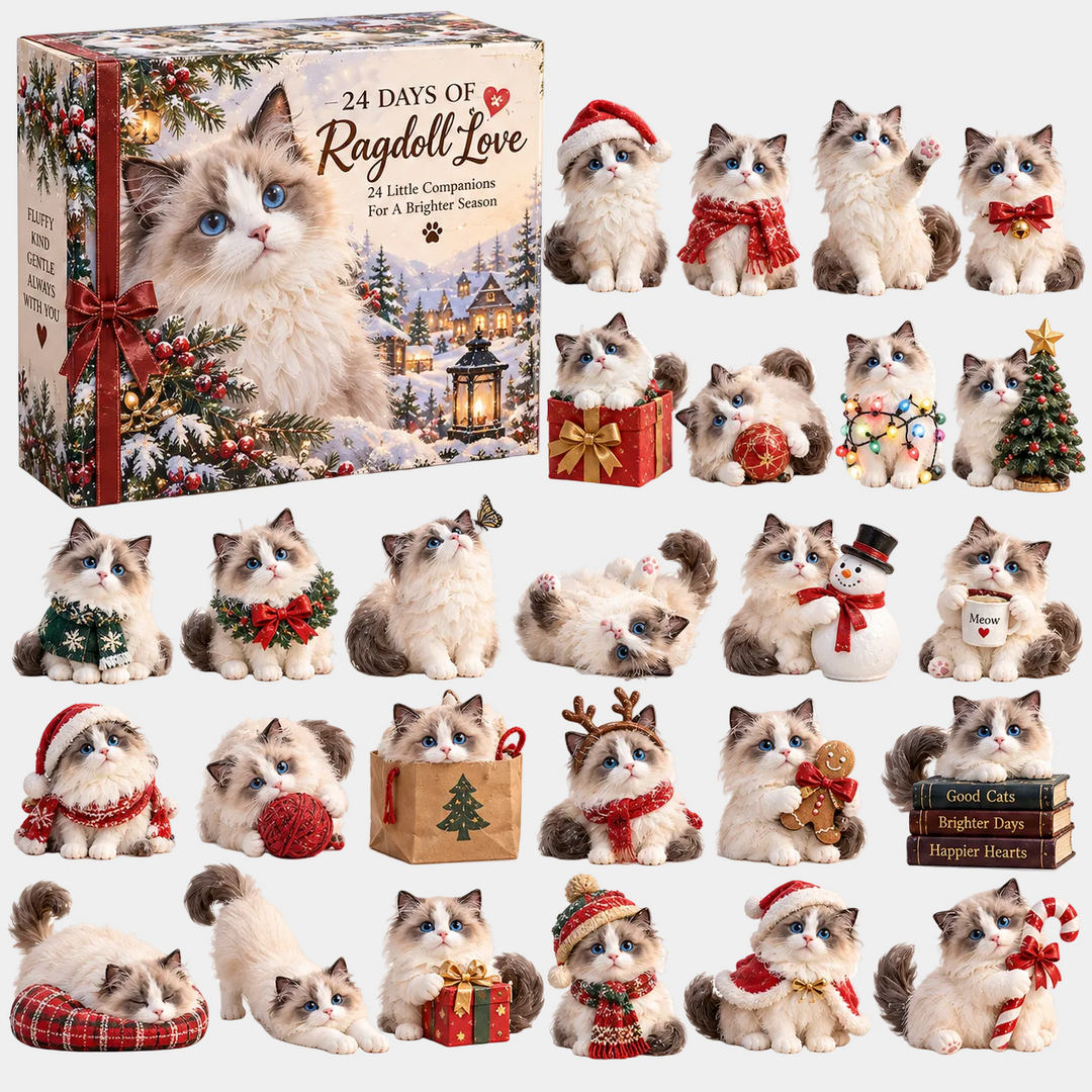 Ragdoll Cat Advent Calendar with 24 Collectible Figurines