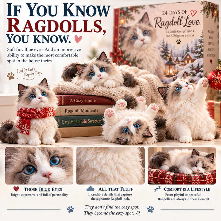 Ragdoll Cat Advent Calendar with 24 Collectible Figurines