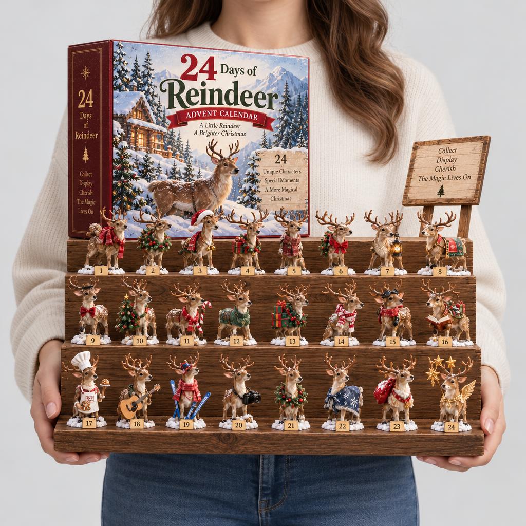 Reindeer Advent Calendar with 24 Collectible Figurines