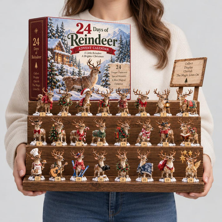 Reindeer Advent Calendar with 24 Collectible Figurines