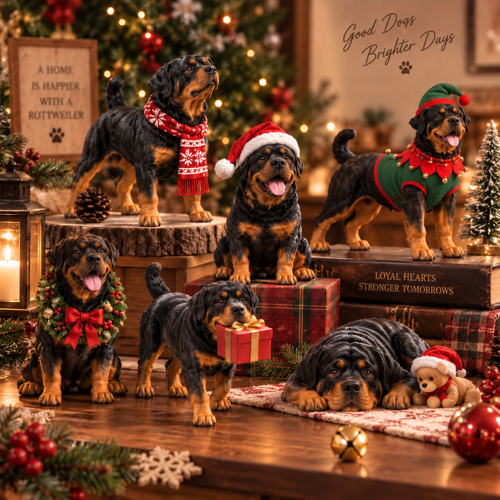 Rottweiler Advent Calendar with 24 Unique Figurines