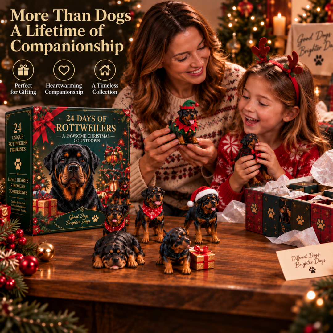 Rottweiler Advent Calendar with 24 Unique Figurines