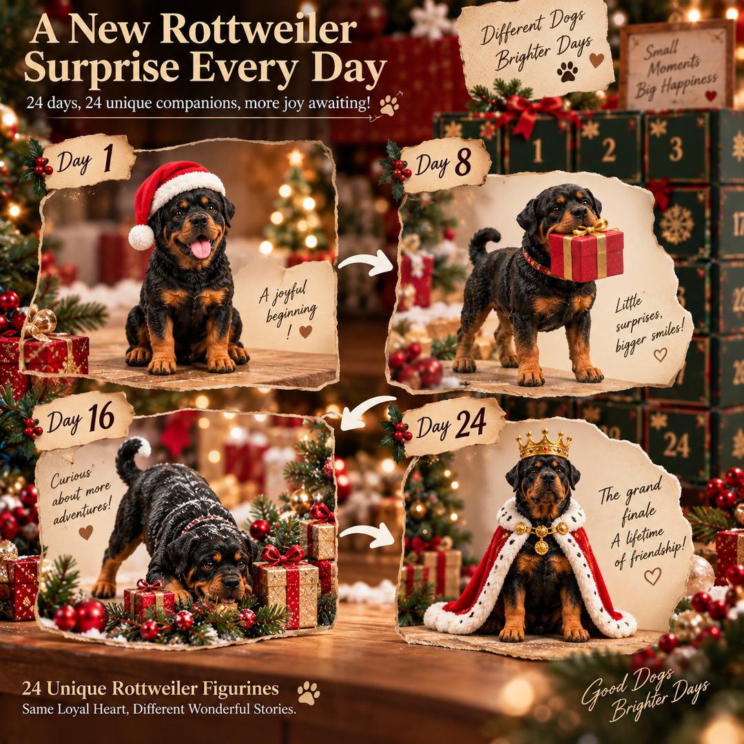 Rottweiler Advent Calendar with 24 Unique Figurines