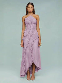 Petra | Women's Embroidered Halterneck Maxi Dress
