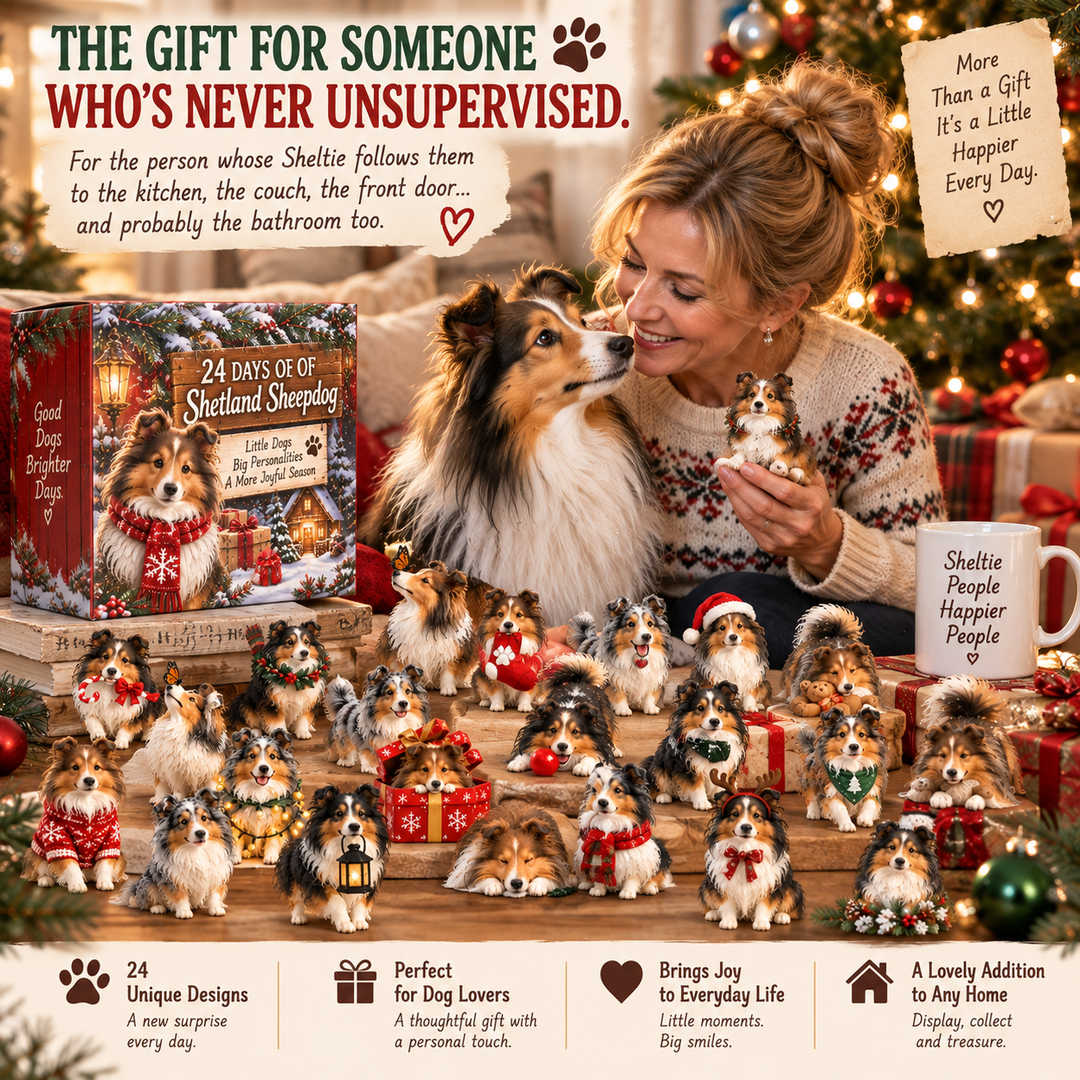 Sheltie Advent Calendar with 24 Charming Dog Figurines