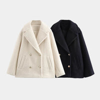 Sienna | Women's Double Breasted Wool Blend Pea Coat