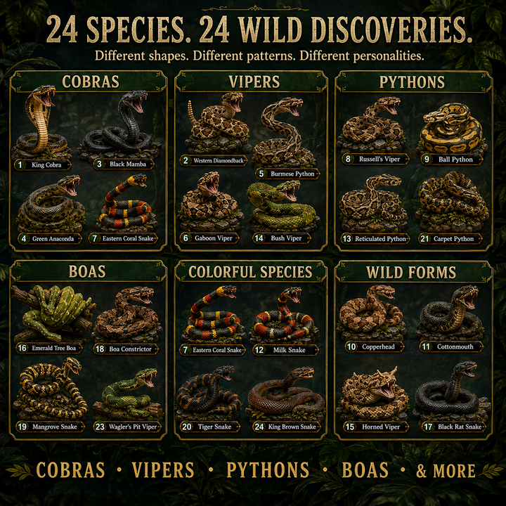 Snake Advent Calendar with 24 Unique Snake Species Collectibles