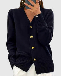 Samira | Women's Elegant Heart Buttons Cardigan