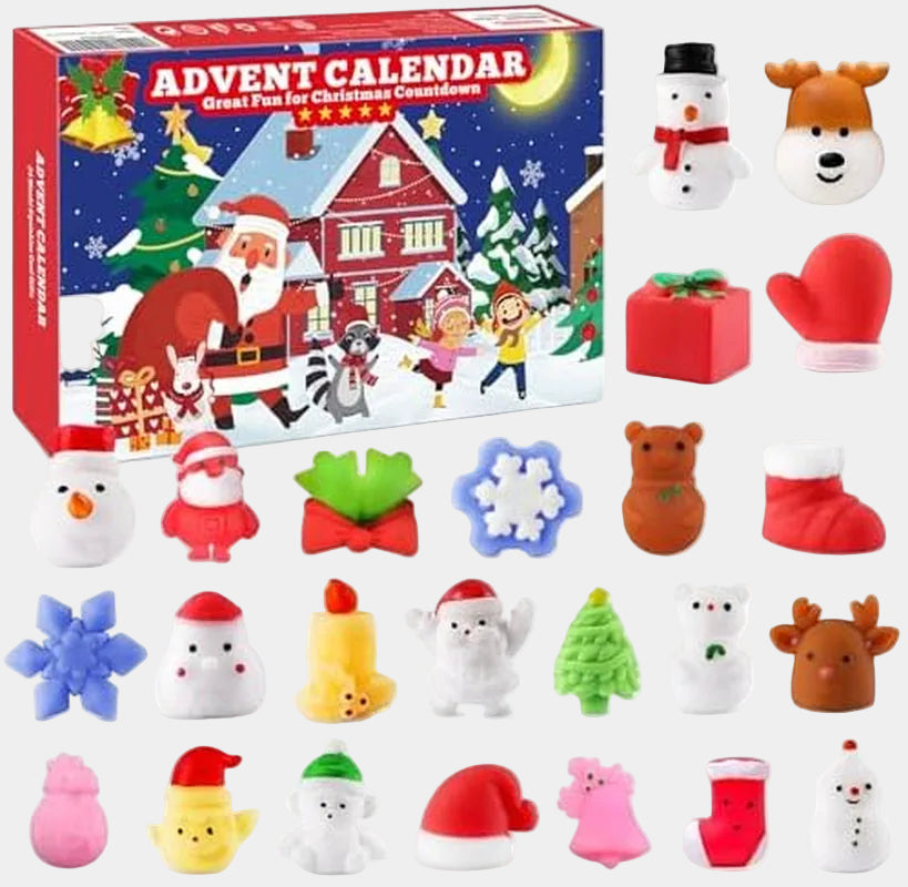 Squishy Advent Calendar with 24 Cute Christmas Mochi Toys